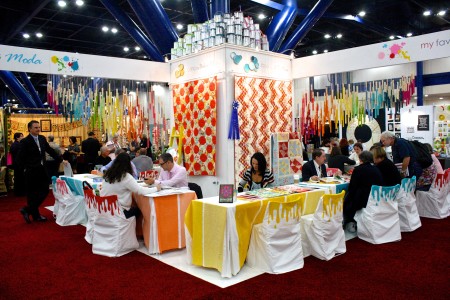 Quilt Market booths are nothing short of incredible. This was one of my favorites: Moda's award-winning booth from Fall, 2013.