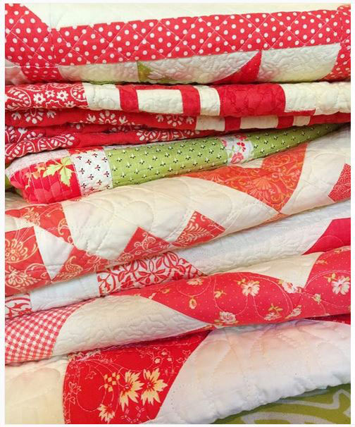 Moda Primitive Gatherings Fabric Christmas Small Candy Canes Quilt Blender BTHY 