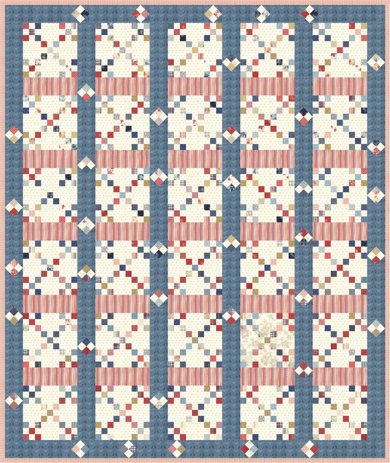 106,7-25,4 cm Trapunta a strati in tessuto pretagliato da Minick & Simpson Northport Prints 